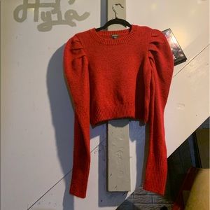 Cropped red sweater